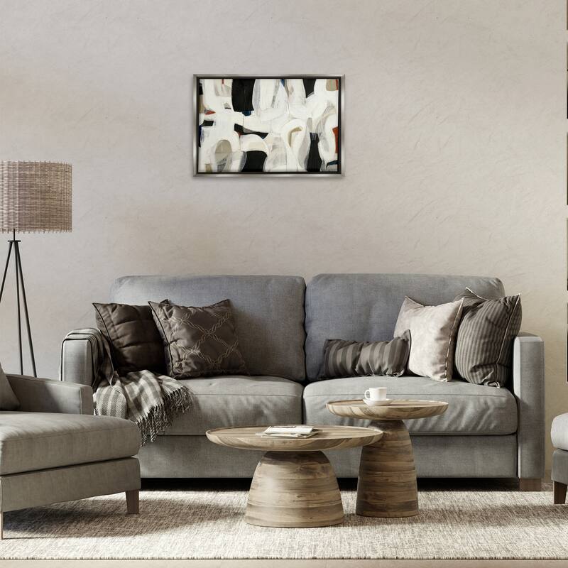 Stupell Dynamic Earthy Shapes Framed Floater Canvas Wall Art Design By Kippi Leonard
