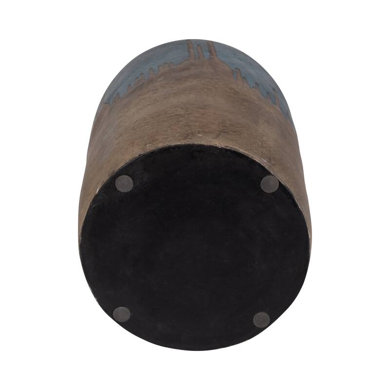 Ceramic Round Two-Tone Decorative Flower Vase