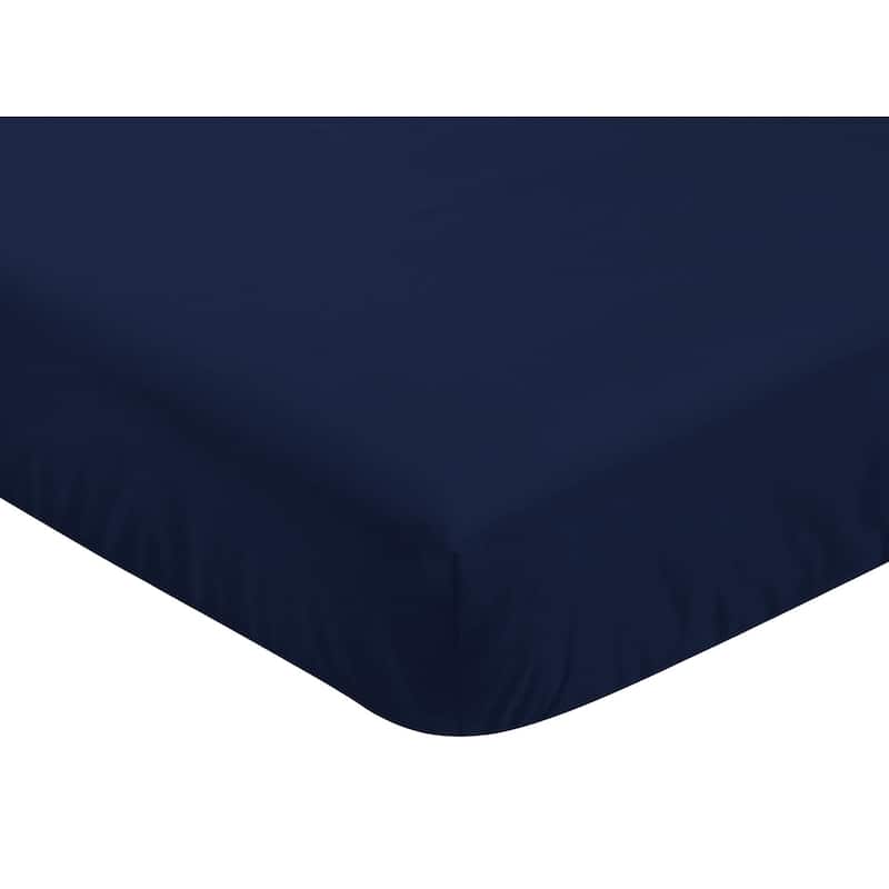 Sweet Jojo Designs Navy Blue Anchors Away Collection 4-piece Bumperless Crib Bedding Set