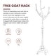 preview thumbnail 55 of 140, Tree-branch Rubberwood Freestanding Coat Rack with Hooks