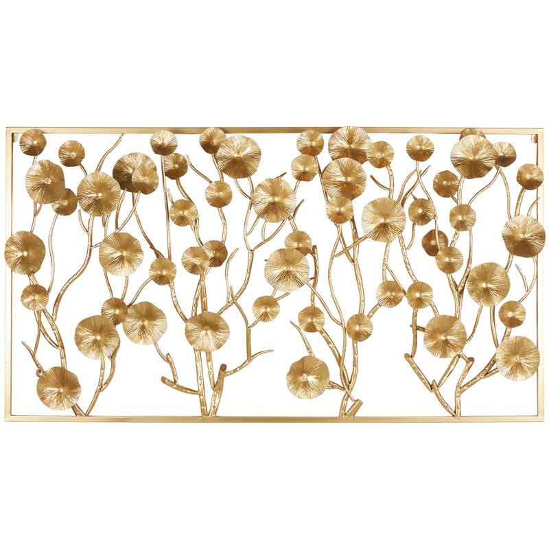 Metal Floral Dimensional Wall Decor - Gold - Roche River Decor