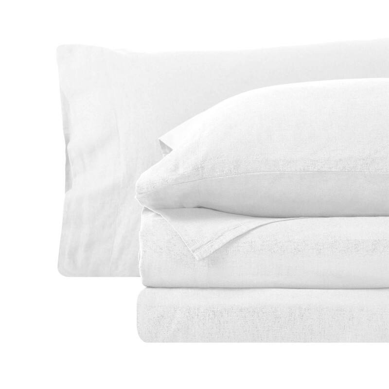Blue Nile Mills Garment Washed Cotton Linen Blend Deep Pocket Sheet Set