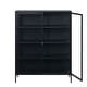 preview thumbnail 15 of 25, Rye Studio Cairyn Modern Glass and Metal Cabinet
