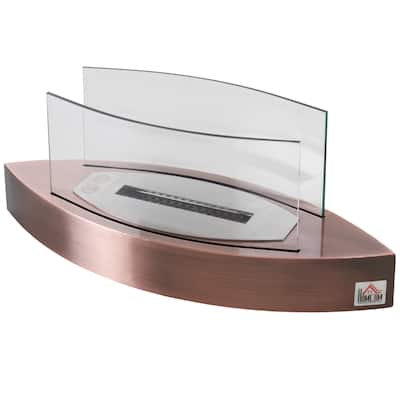 Ethanol Fireplace, 23.5" Tabletop 0.15 Gallon Stainless Steel 215 Sq. Ft., Burns up to 2 Hours