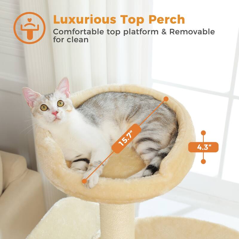 50" Large Cat Tree with 2 Tier Skirting Boards