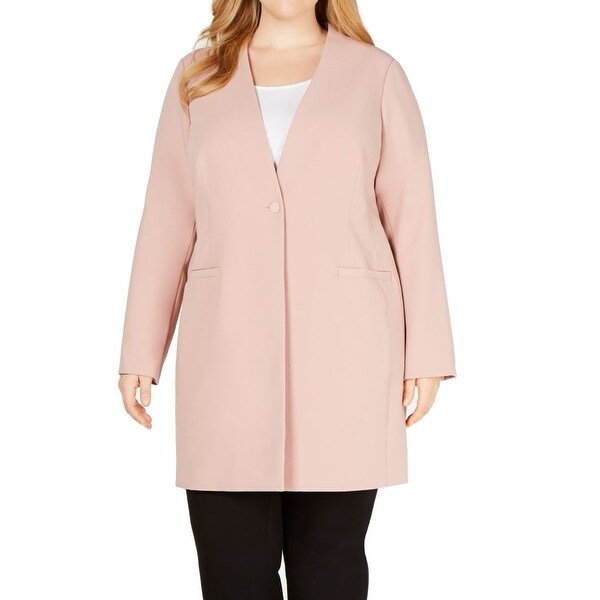 Alfani Women Jacket Clay Pink Size 20W Plus Single Button Dual Pockets