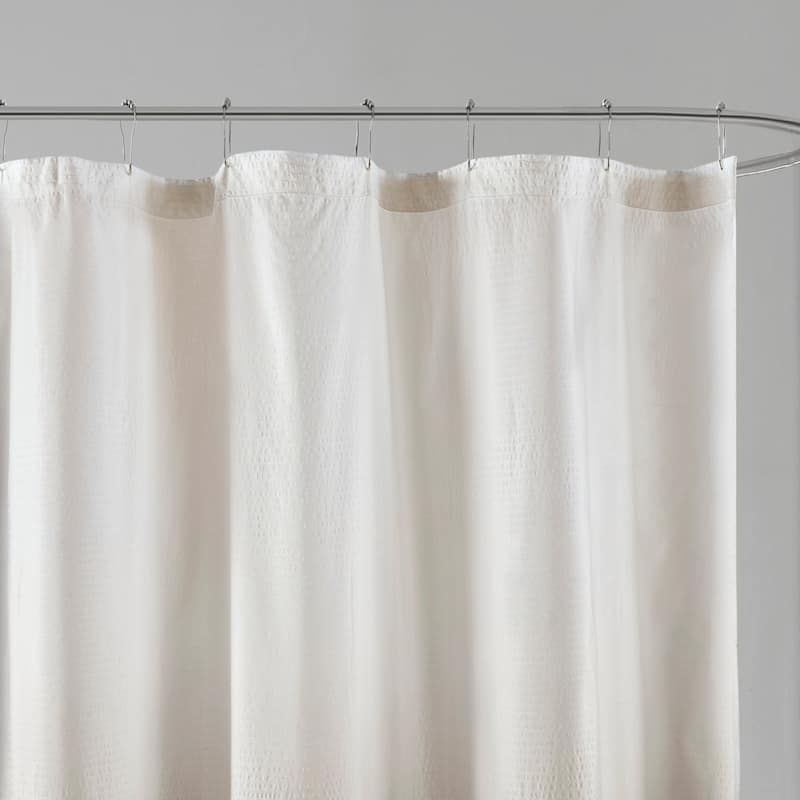Madison Park Loire Ombre Printed Seersucker Shower Curtain