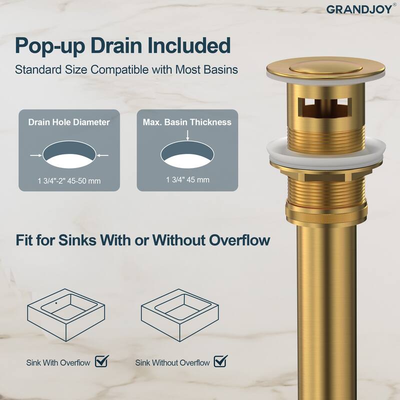 GRANDJOY 8" High Arc Widespread Double Handle Faucet