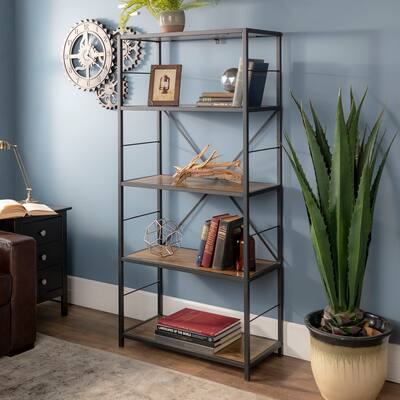 Middlebrook Ora Urban Industrial Bookshelf - Barnwood