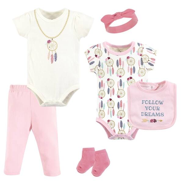 slide 1 of 1, Little Treasure Baby Girl Layette 6-Piece Set, Dream Catcher 0-3 Months - Dream Catcher