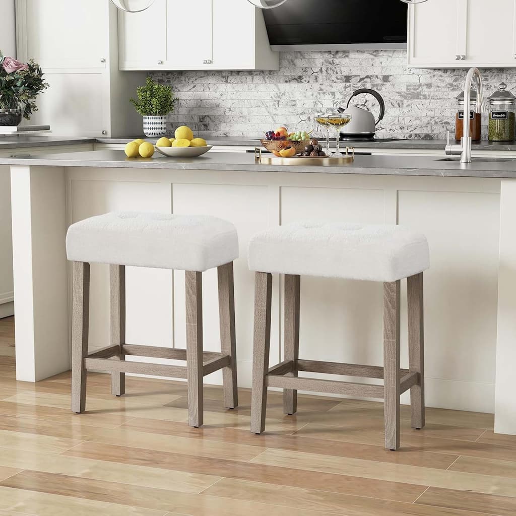 2/4PCS Sherpa Bar Stools Counter Height Kitchen Bar Stools