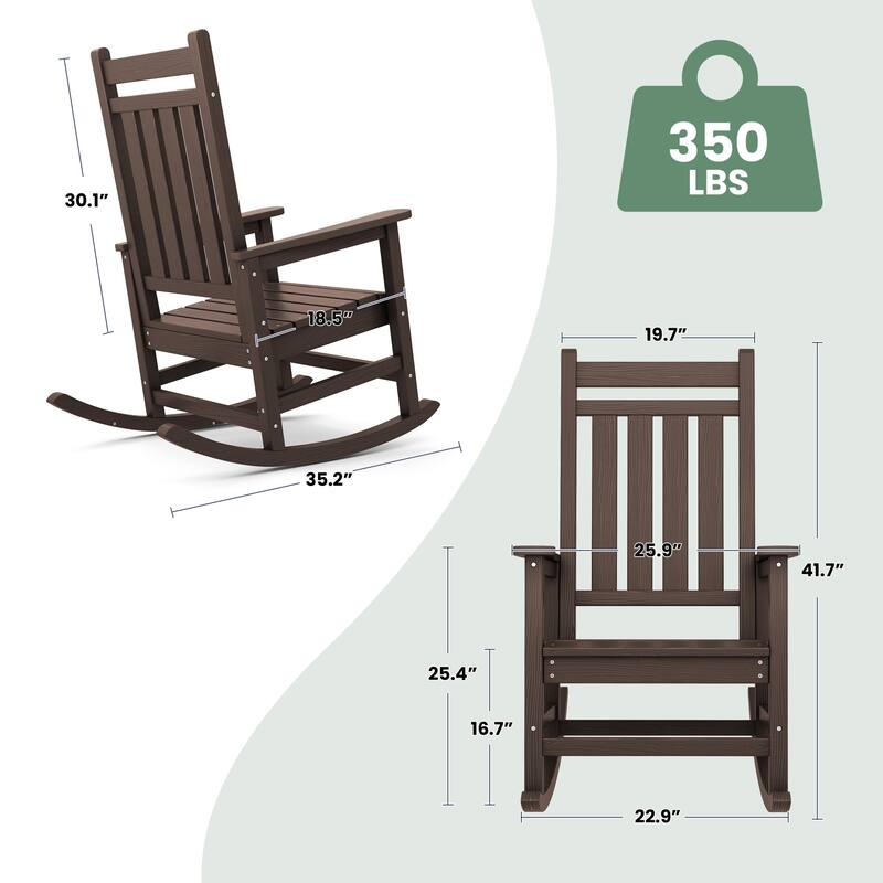 HDPE Outdoor Patio Rocking Plastic Adirondack Chair