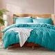preview thumbnail 1 of 5, Nestl Ultra Soft Double Brushed Microfiber Duvet Cover Set with Button Closure Teal - California King