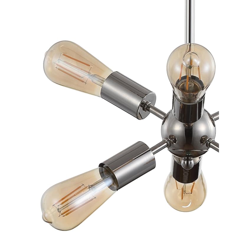 Bailey 17.5" Sputnik Metal LED Chandelier, Nickel by JONATHAN Y