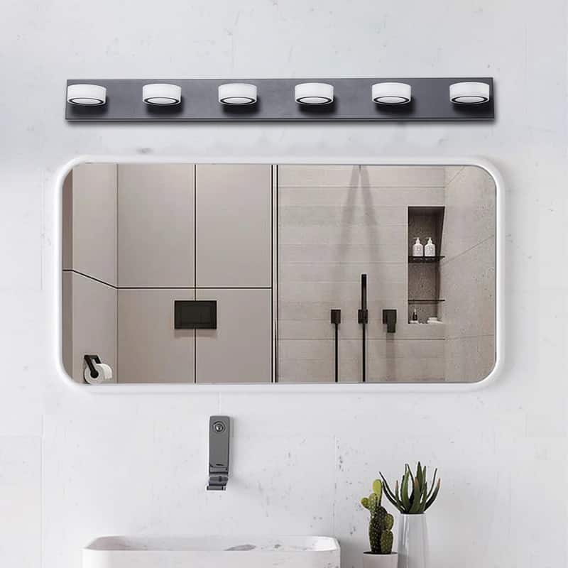 Sleek Black LED Vanity Light – Modern Wall-Mounted Bathroom Fixture for Mirrors & Showers‌ - 45" 