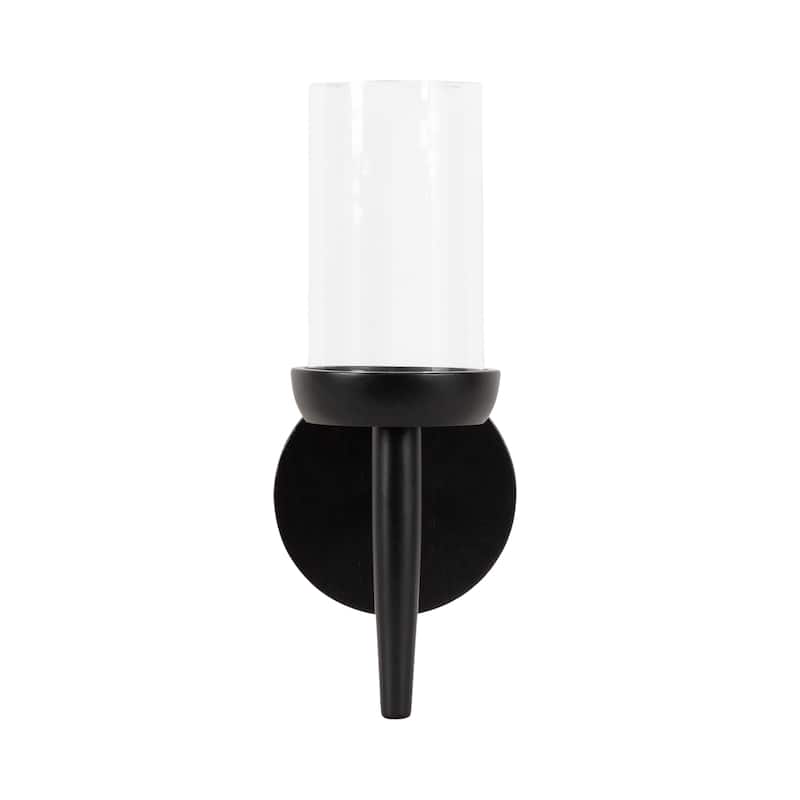 Kate and Laurel Shae Wood and Glass Wall Sconce