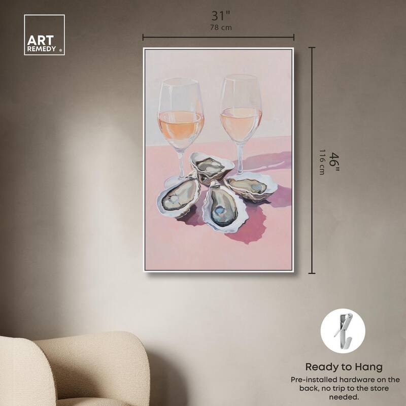 Oysters and Rose Wine Canvas by Art Remedy