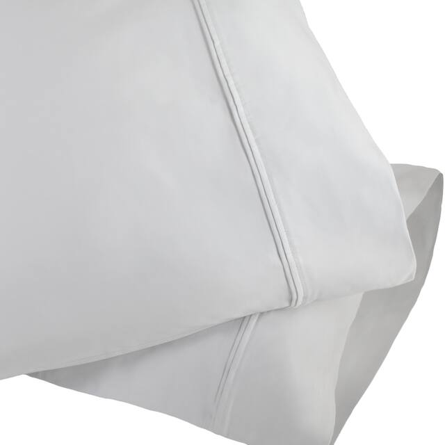 Miranda Haus Wentz Egyptian Cotton Solid Pillowcase Set - Standard - Platinum