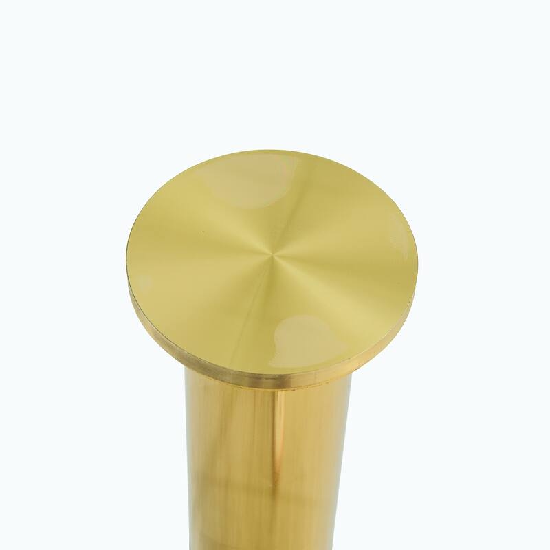 Table and chair set.A 35" Transparent Tempered Glass Round Dining Table-Gold Metal Bracket and Base.Paired with 4 WHITE