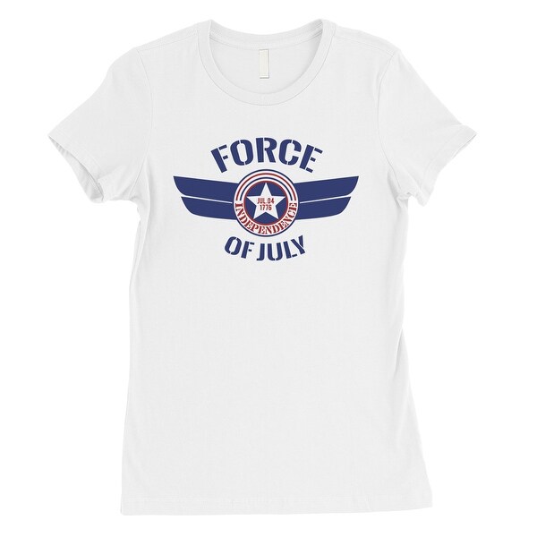 Shop Force Of July Womens White 4th of July Shirt Cute ...