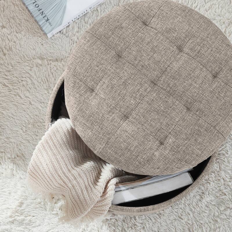 Donovan Tufted Round Storage Ottoman