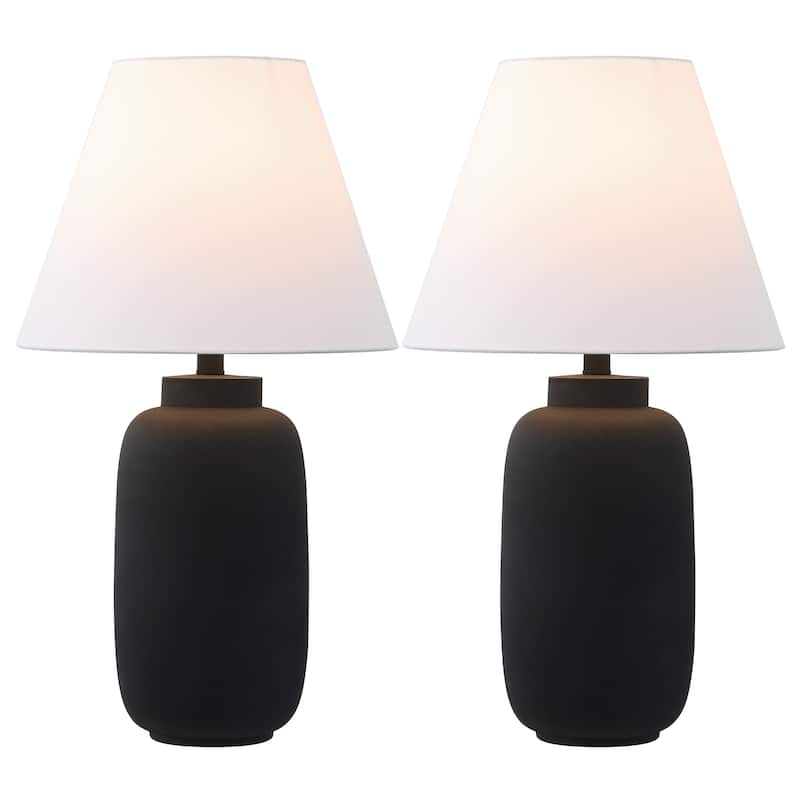 Elinore 24.5" Scandinavian Resin/Iron Ginger Jar LED Table Lamp (Set of 2), by JONATHAN Y