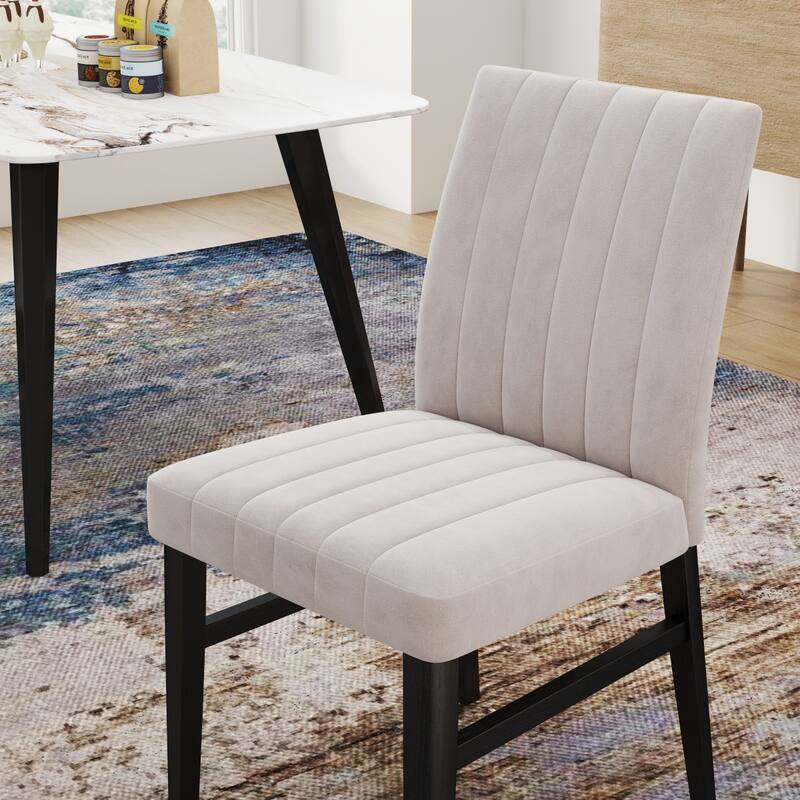 Contemporary Upholstered Dining Chairs, Set of 2