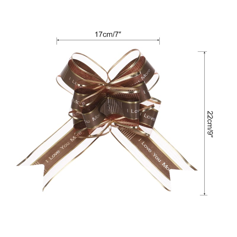 20pcs 9" Large Pull Bow Love You Gift Wrapping Bows Ribbon Organza
