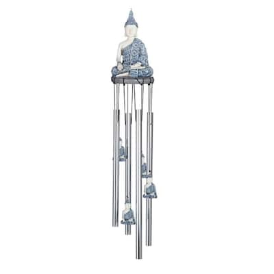 Q-Max 23" Long Buddha Round Top Wind Chime Garden Patio Decoration