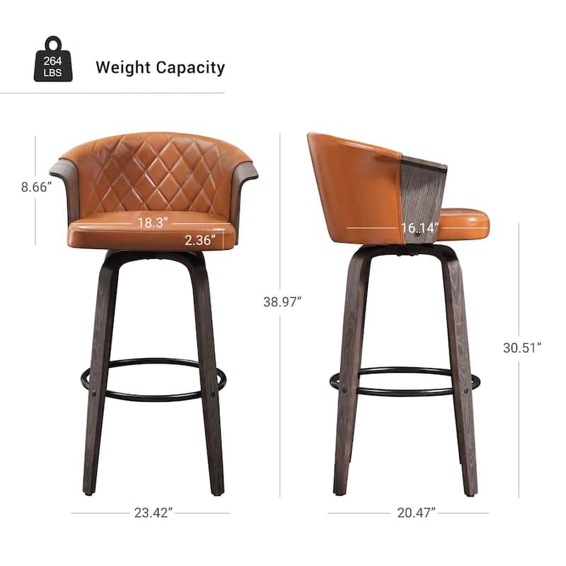 Art Leon Mid-century Modern Swivel Counter Stools (Set of 2)