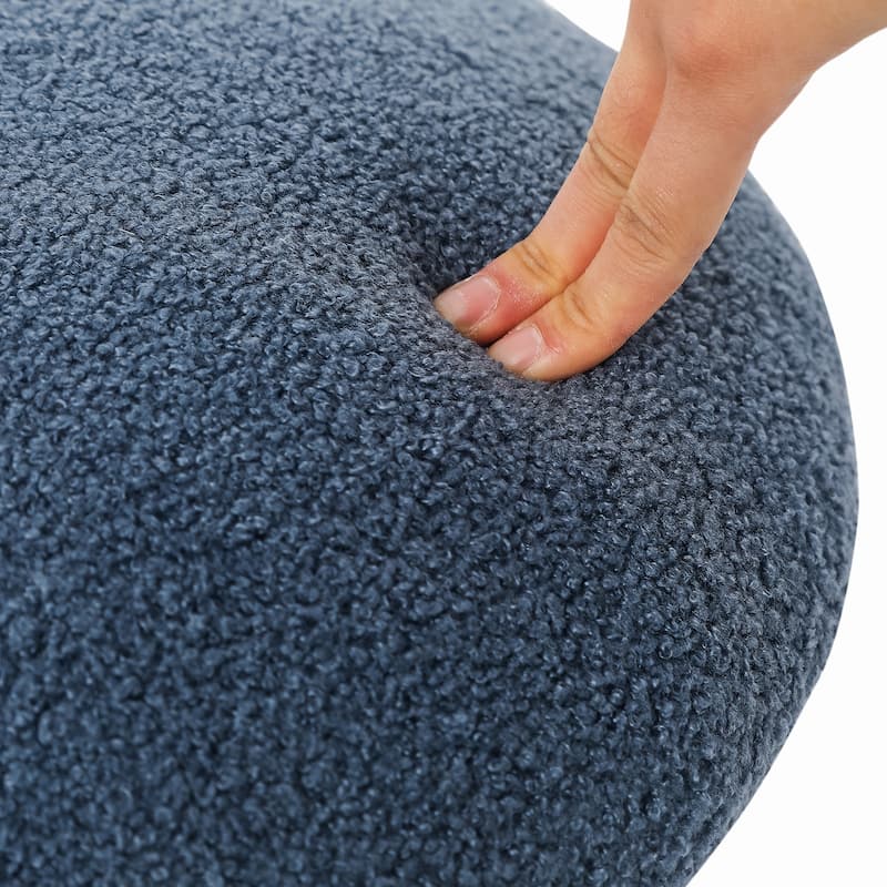 Adeco Large Mushroom Ottoman Velvet Foot Stool