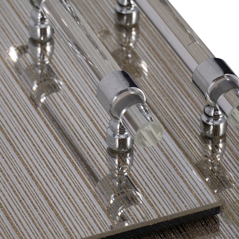 Decorative Pattern Glass Tray with Handles - Chic Home Decor - Accent Tray