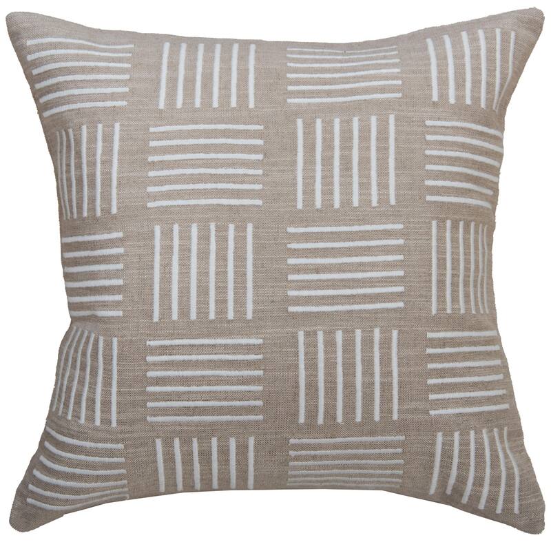Donny Osmond Natural/Ivory Geometric Modern Industrial Throw Pillow, 20''x20''