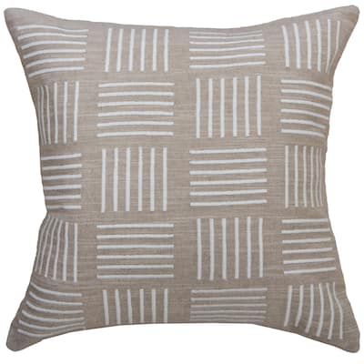 Donny Osmond Natural/Ivory Geometric Modern Industrial Throw Pillow, 20''x20''