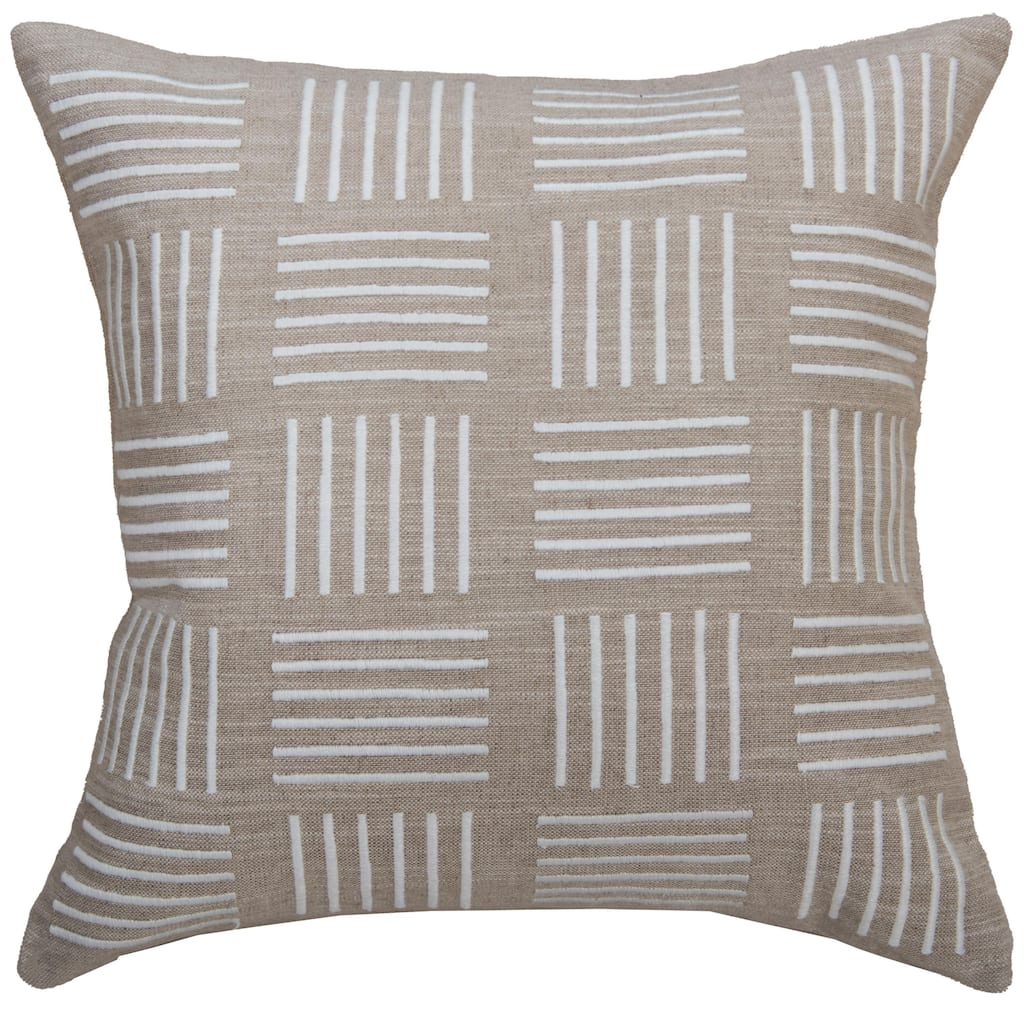 Donny Osmond Natural/Ivory Geometric Modern Industrial Throw Pillow, 20"