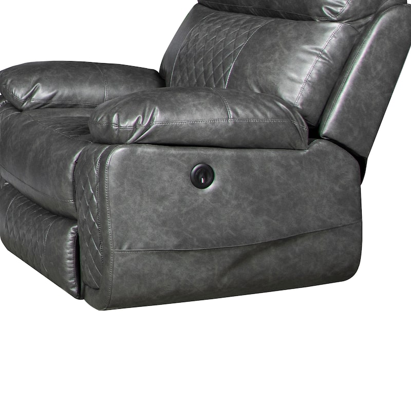 Contemporary Plush Faux Leather Upholstered Living Room Reclining Chair