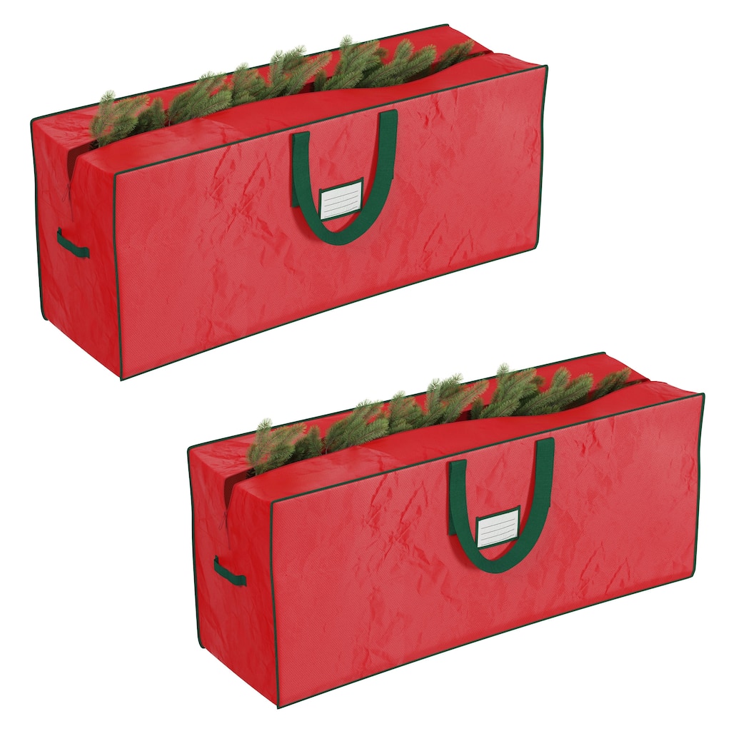 Christmas Tree Storage Bag Set - Set of 2 Bags for 7.5-Foot Artificial Trees by Elf Stor (Red)