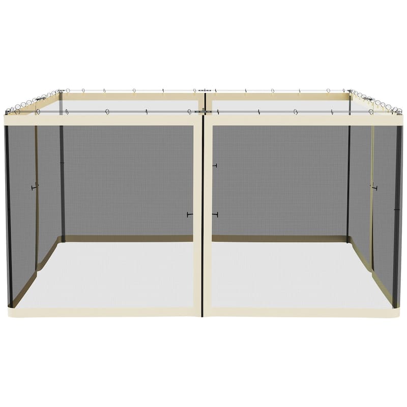 Outsunny 13' x 13' Universal Replacement Mesh Sidewall Netting for Patio Gazebos and Canopy Tents with Zippers, (Sidewall Only)