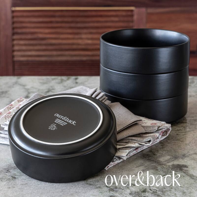 over&back Stackable 25oz Semi-Matte Stoneware Cereal Bowls