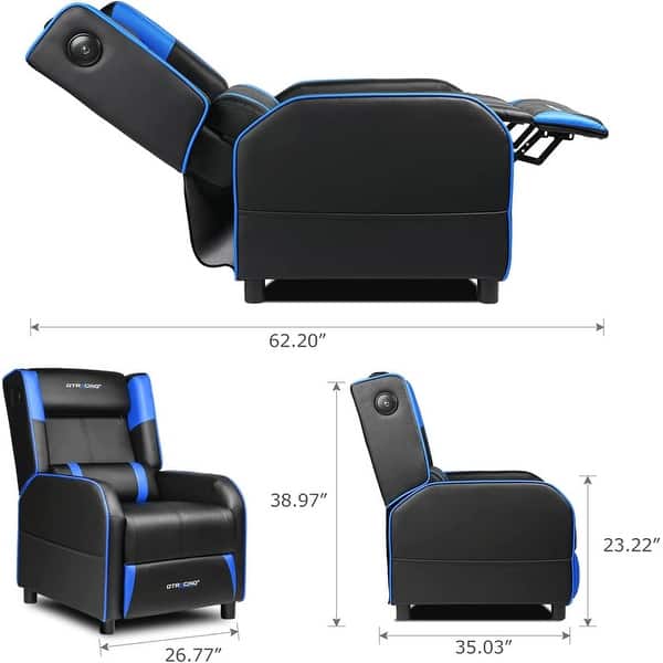 Lucklife Gaming Recliner Chair with Bluetooth Speakers Single Gaming Sofa Modern Recliners