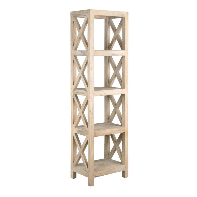 Unfinished Solid Mindi Wood Bookcase by East at Main