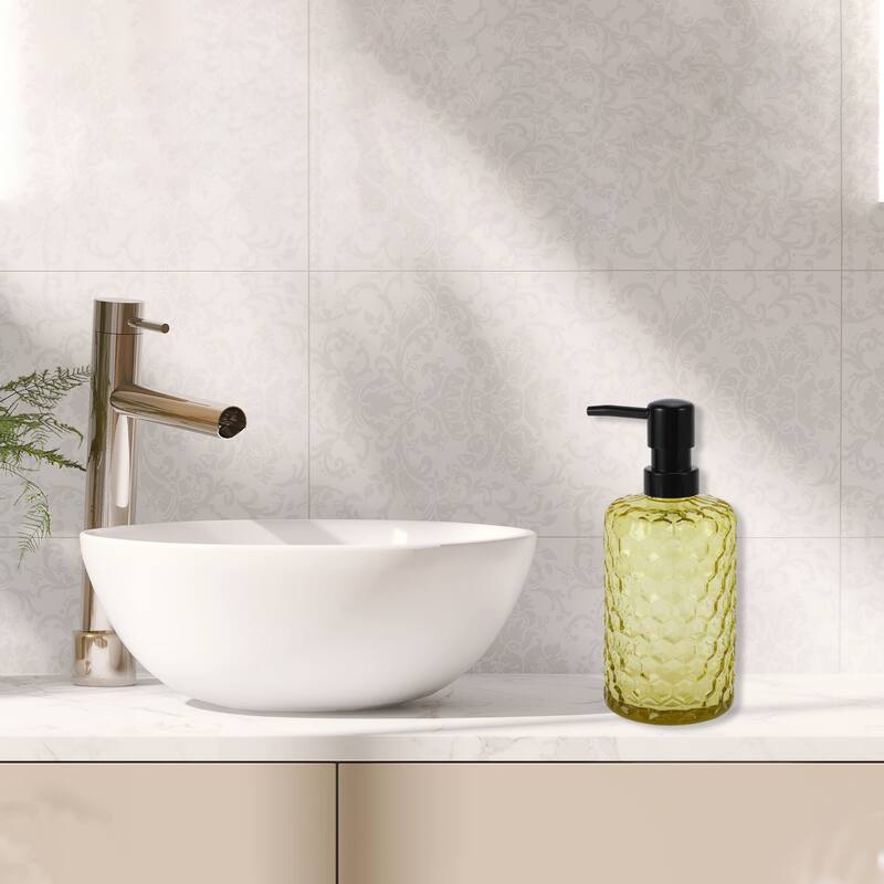Simple Cylindrical Soap Pump Dispenser for Bathroom 500ml 1 Pcs - Yellow Black