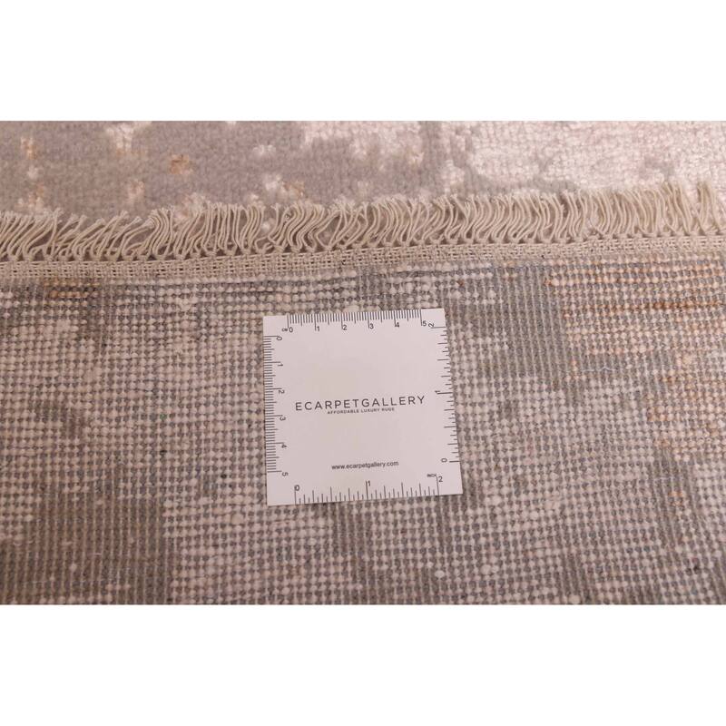 ECARPETGALLERY Hand-knotted Legacy Grey Silk, Wool Rug - 2'6 x 11'10