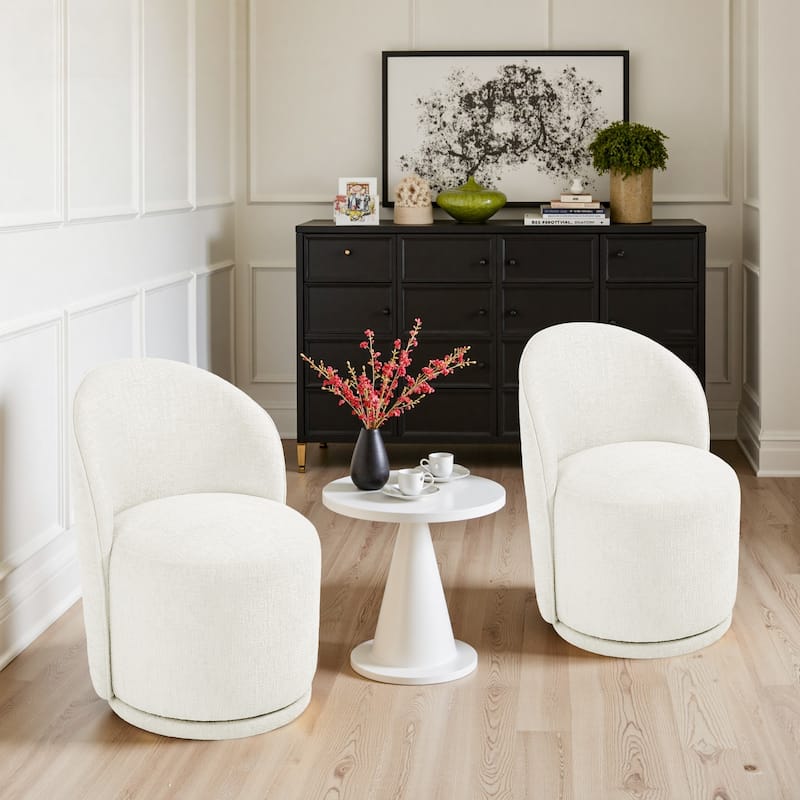 Modern Armless 360-Degree Swivel Dining Chair Barrel Chair