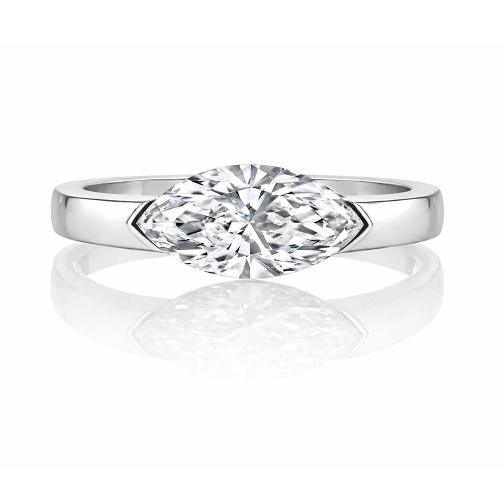 Auriya 14K Gold Suspense Marquise Lab Grown Diamond Engagement Ring 1.00 - 5.00ct. tw. (F-G, VS) - White