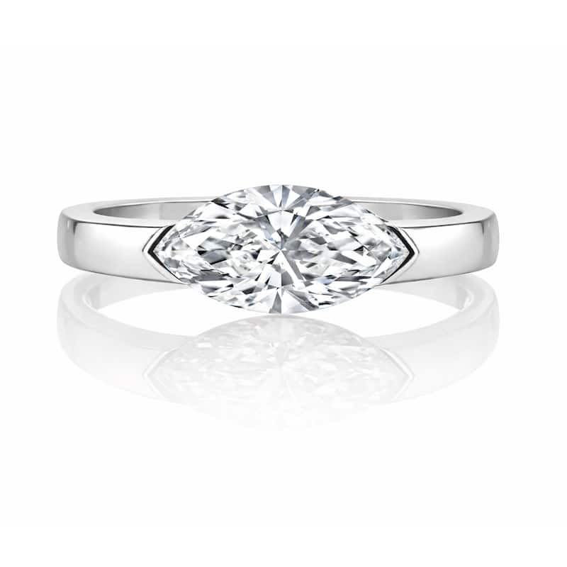 Auriya 14K Gold Suspense Marquise Lab Grown Diamond Engagement Ring 1.00 - 5.00ct. tw. (F-G, VS) - White - 5.00 carats - 7 - White