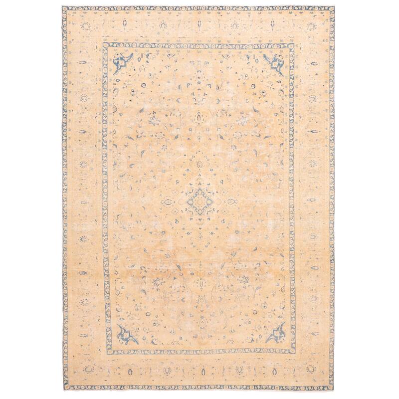 ECARPETGALLERY Hand-knotted Antalya Vintage Tan Wool Rug - 8'10 x 12'2