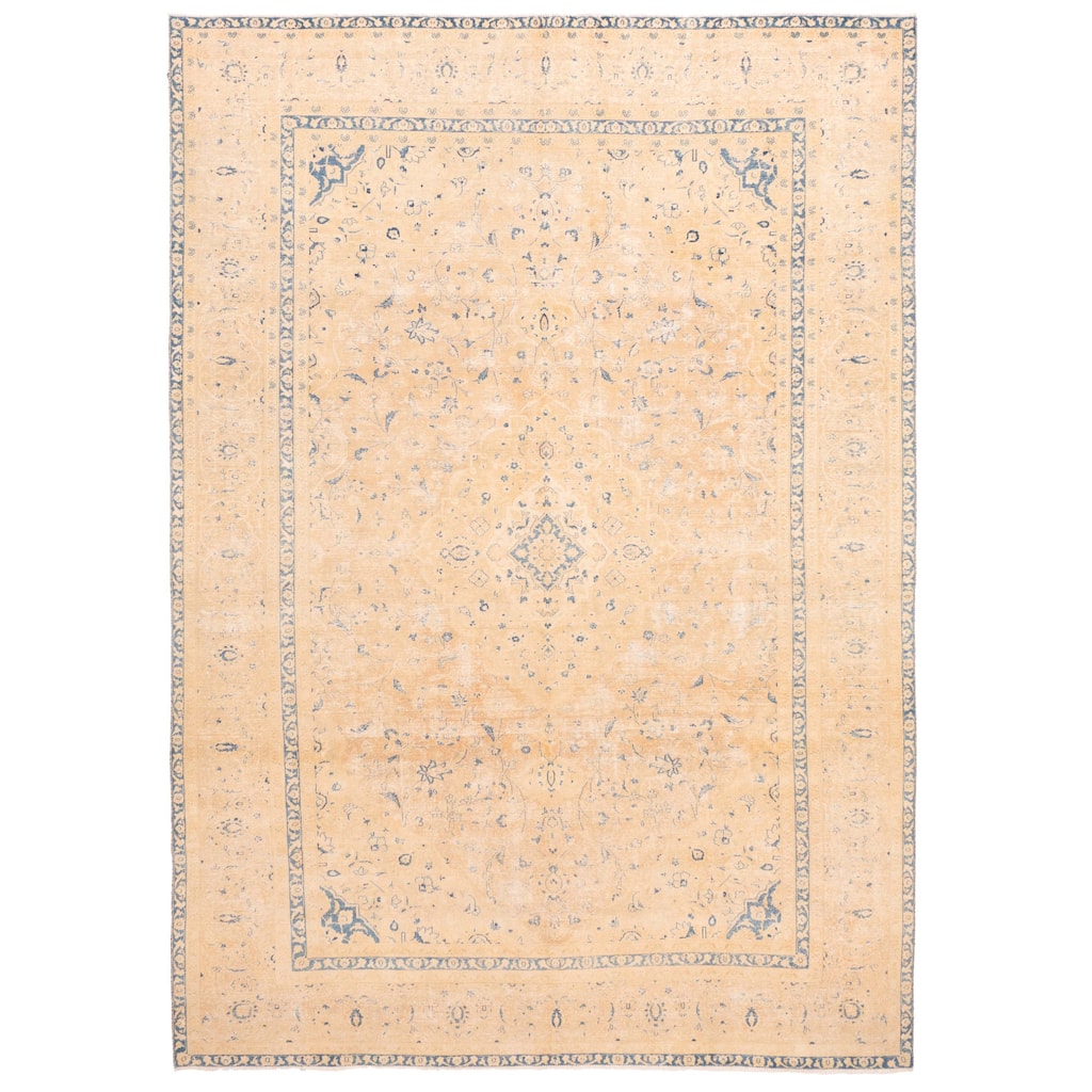 ECARPETGALLERY Hand-knotted Antalya Vintage Tan Wool Rug - 8'10 x 12'2