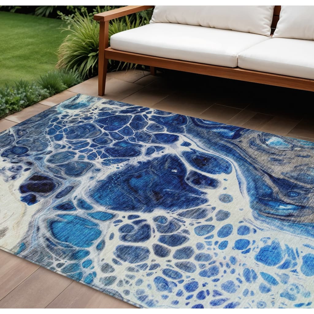 HomeRoots Nautical Transitional Rectangle Outdoor Rug