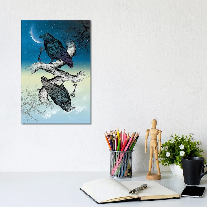 iCanvas "Raven Night And Day" by Rachel Caldwell Canvas Print - 12x8x0.75